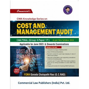 Commercial's CMA Knowledge Series On Cost & Management Audit for CMA Final Grp 4 Paper 17 June 2023 Exam by FCMA Govada Chalapathi Rao (G. C. Rao) | New Syllabus 2022